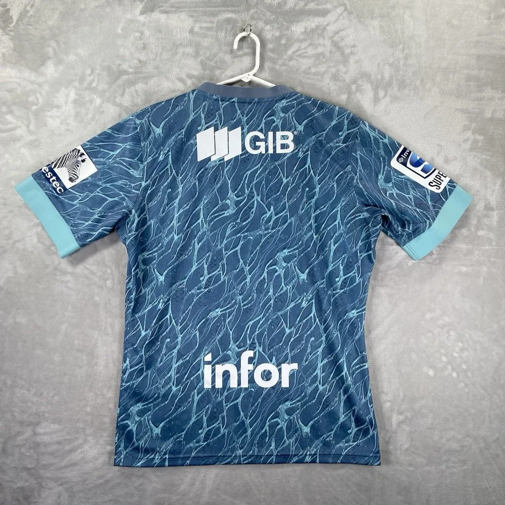 Adidas Rugby Jersey Mens XL Crusaders 2019 PrimeBlue Abstract AOP Fiji Airways